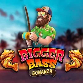 Bigger Bass Bonanza slot logo by Pragmatic Play at Bonuskong Casino